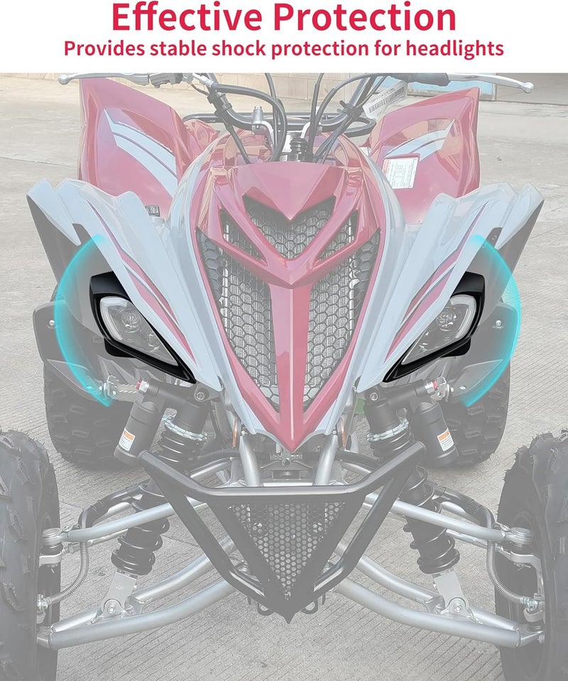 VEISUTOR Headlight Covers for Raptor 700, Front Left & Right Head Lamps Cover Trim Bezel for Yamaha YFZ 450 YFZ450R YFZ450X Wolverine 450 350 250 350 2006-2022 Accessories (Replace #5TG-84166-01-00) - Image 3